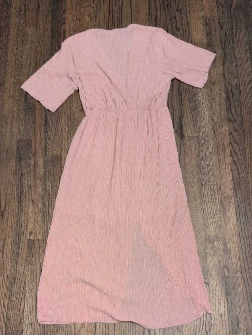 All in Favor Dusty Pink Wrap-Front Midi Dress - Picture 3 of 4